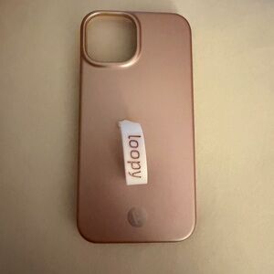 Loopy iPhone 14 Case Metallic Pink Phone Case